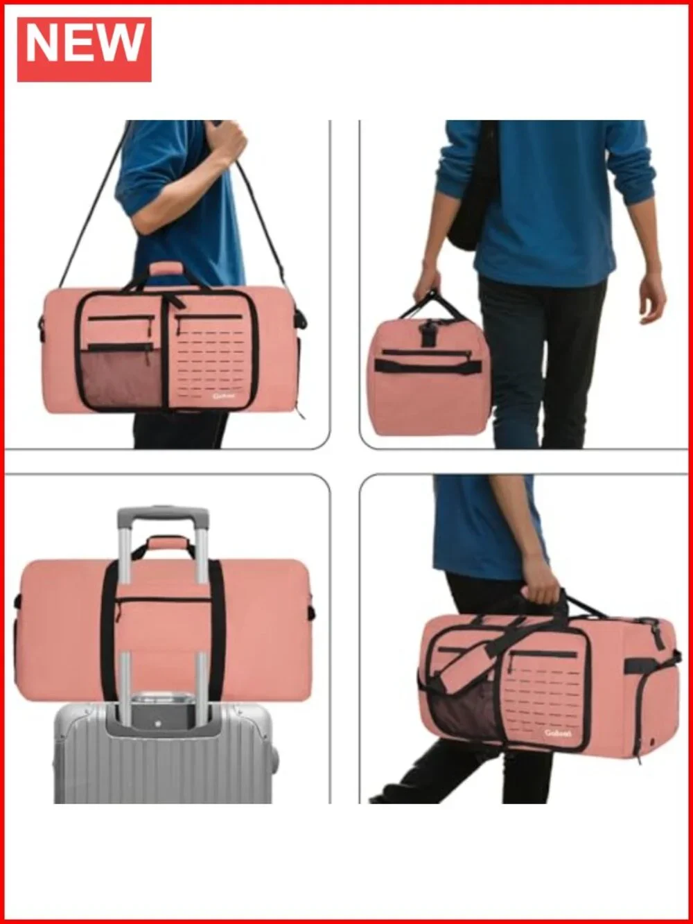Foldable Travel Duffel Bag Waterproof with Shoe Compartment 80L Large